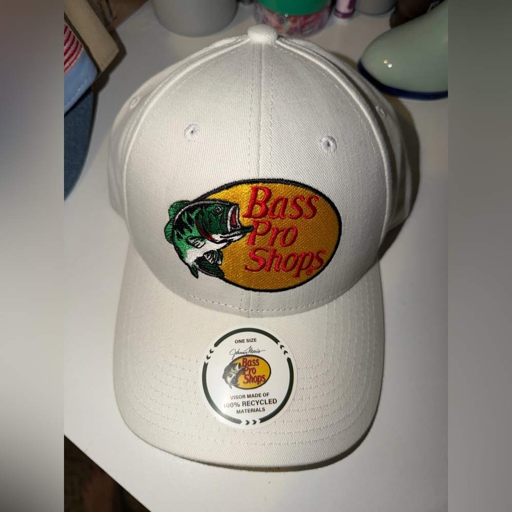 Bass Pro Shops White and Yellow Logo Cap